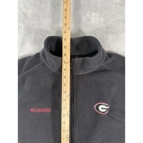 Columbia Georgia Bulldogs Fleece Vest Men's 2XL Black Full Zip Sleeveless - Picture 7 of 13